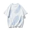 Camiseta vintage americana retrô de manga curta masculina primavera hip-hop europeu e americano algodão pesado meia manga solta top