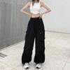 Pantalones Casuales para Mujer Primavera 2024 Nuevo Estilo Americano Retro Pierna Recta Pantalones de Maniquí para Niñas Sueltos Ajustados Cargo