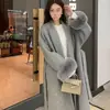 Nuevo abrigo de lana elegante de alta gama negro para otoño e invierno, diseño de longitud media con un estilo inspirado en Chanel, chaqueta de lana para mujer