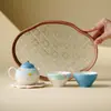 Conjunto de Bule de Chá de Cerâmica Pintado à Mão para Uso Doméstico, Novo Conjunto de Chá Estilo Chinês para Uma Pessoa