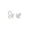 Brincos Originais Borboleta Escovada Madrepérola Prata Esterlina 925 Estilo Floresta Brincos Assimétricos para Mulheres Ins Estilo Fresco Brincos Atacado