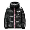 Chamarra de Plumas Negra Brillante para Hombre 2026 Invierno Nueva Estilo Corto con Capucha Engrosada Impermeable Chaqueta para Hombre Resistente al Frío y al Viento