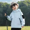 Jaqueta corta-vento infantil, unissex, novo estilo 2026, com forro de fleece destacável três em um, impermeável e espessa
