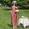 Nuevo Vestido de Algodón Elegante para Madres de Mediana Edad, Vestido Largo de Verano con Dobladillo Amplio, Algodón Artificial, Atuendo de Verano para Mujeres de 50 Años