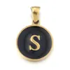 Collar con colgante de acero de titanio DIY de 26 letras inglesas de venta caliente, cadena redonda para clavícula para mujer, accesorios de joyería de acero inoxidable al por mayor