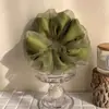Romance Primaveral~ Goma para el Cabello de Satén Color Aguacate, Cuerda para Coleta Estilo Bosque Fresco, Goma para Moño, Herramienta de Peinado