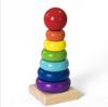 Arpa de ocho tonos para niños, reloj de enhebrar, torre arcoíris, cuatro juegos de platos con forma de columna, insecto giratorio, juguetes educativos para bebés al por mayor