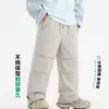 Novedad para Otoño 2026: Pantalones infantiles de color liso, versátiles y sencillos, con un diseño de pierna recta y corte holgado para principios de otoño, casuales y elegantes para niños.