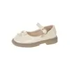 Zapatos de Princesa para Niña 2026 Otoño Nuevos Elegantes Versión Coreana Zapatos de Boca Cuadrada Zapatos Individuales de Rendimiento para Niñas Zapatos Pequeños de Cuero con Perlas para Niños