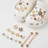 Charms para sapato Croc DIY corrente de pulseira de flor de pérola tridimensional flor de sapato estilo balé removível acessório de sapato decoração