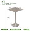 Mesa Redonda Pequeña Sólida de Acero Inoxidable Estilo Industrial Silla Transparente Plegable Celebridad de Internet Tienda de Té con Leche Cubierta Combinación de Mesa y Silla para Cafetería
