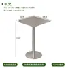Estilo Industrial Mesa de Acero Inoxidable Mesa Redonda Pequeña Celebridad de Internet Tienda de Té con Leche Mesa y Sillas Transparentes Combinación de Conjunto Cafetería Silla Plegable