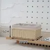 Caixa de Armazenamento Estilo Japonês, Cesta de Armazenamento para Sala de Estar e Quarto, Cesta de Armazenamento de Palha e Rattan Sintéticos, Cesta de Armazenamento para Armário de Casa
