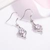 Pendientes largos de alas de ángel estilo coreano para mujer, con incrustaciones de diamantes y cristal azul, con gancho para la oreja, elegantes pendientes de cara fina de celebridades de Internet, joyería de súper hadas.
