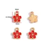 Accesorios para Joyería de Aleación DIY Flor de Girasol con Goteo de Aceite Trébol de Cuatro Hojas Colgante Pulsera Collar Pendientes Colgante W494