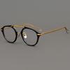Gafas de Prescripción de Personalidad de Moda Europea y Americana para Hombres y Mujeres, Gafas Aviador de Marco Negro Oversize de Titanio Puro, Exportación de Comercio Exterior Transfronterizo