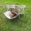 Mesa de Queima Externa em Aço Inoxidável Fogareiro de Acampamento Suprimentos de Piquenique Grelha de Churrasco de Emenda Fogão de Aquecimento Estrutura de Queima Fogão a Lenha