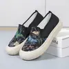 Zapatos de Tela Old Beijing 2024 Verano Nuevos Planos para Mujer Lona Casual Moda Estudiante Tacones Altos Suela Suave Zapatos de Estilo Étnico