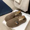 Zapatos peludos para mujer para el invierno 2026, modelo nuevo, mocasines planos sin cordones, zapatos de algodón afelpado