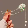 Grampo de Cabelo com Borla Floral Estilo Antigo para Mulheres 2026 Nova Moda Estilo Chinês Penteado Updo Grampo em Forma de U para Mulheres Grampo de Cabelo Estilo Chinês