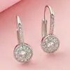 Brincos Minimalistas Modernos de Zircônia para Mulheres, Argolas Micro-Incustadas, Brincos de Temperamento Estilo Cool, Ear Cuffs com Textura de Prata Pura