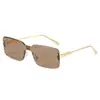 2025 transfronterizos nuevos gafas de sol cuadradas sin montura moda personalidad diseño cuadrado simple gafas de sol versátiles europeas y americanas
