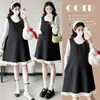 Conjunto de Dos Piezas de Maternidad Estilo Coreano Nuevo Otoño/Invierno 2026: Vestido de Maternidad con Suéter + Chaleco de Lana