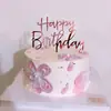 Una variedad de tarjetas de acrílico gruesas para pastel decoración de mesa de postres hermosa simple inglés feliz cumpleaños amor enchufe