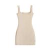 Vestido Vintage de Tirantes Adelgazante con Escote Cuadrado Sexy Ajustado Elegante Versátil Bodycon Vestido Corto Tendencia