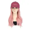 Peruca com Chapéu para Mulheres Rosa Toranja Boné de Beisebol Tendência Diário Iluminador Todas as Estações Casual Versátil Peruca de Beisebol com Touca