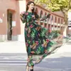 Vestido de Chiffon Novo de Verão 2024 Manga Longa Europeu e Americano Vestido de Comércio Exterior Vestido Leve de Praia Feminino Amazon para Mulheres