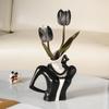 Adornos de jarrón de cerámica sala de estar arreglo floral alto sentido mueble de TV porche mesa de comedor lujo ligero arte accesorios para el hogar venta al por mayor