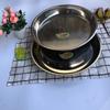 Disco de piel fría binaural de acero inoxidable de 36 cm, base plana gruesa para el hogar, plato para pastel de gong, 9,9 yuanes en tienda.
