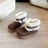 Botas de Neve Femininas com Forro de Lã, Grossas e Quentes, Botas de Algodão com Desenho Animado, Novo Estilo 2026 Botas Curtas de Princesa para Meninas, Botas Infantis