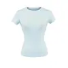 Atacado de Roupas Femininas Transfronteiriças Estilo Europeu e Americano Tops Lisos de Manga Curta Novidade Verão 2025 Camiseta Feminina Versátil Decote Redondo Slim Fit