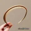 Diadema de corona alta estilo coreano, diadema de borde ancho, diadema para lavarse la cara con dientes, accesorio para el cabello de tela a cuadros de alta gama