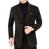 Chaqueta de traje para papá, chaqueta de algodón acolchada para hombre, otoño e invierno, estilo occidental, corta, de lana, moda para hombres de mediana edad