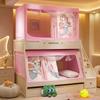 Mosquitero para Cama de Matrimonio Tienda Superior e Inferior Dormitorio Hogar 2025 Nuevo Cortina de Cama Anticaída para Bebé Red de Gasa Integrada