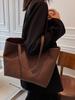 Bolsa cross-border feminina, grande capacidade, explosiva, cor sólida, bolsa de ombro, elegante, simples, de couro macio, para mulheres