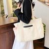 Bolso de Lona Casual Simple Japonés Ins Bolso Tote de Gran Capacidad Estilo Nuevo Transfronterizo para Mujer Bolso de Hombro para Clase de Estudiante