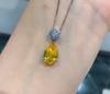 Zhuang Shengsheng Joias Comércio Exterior Moda Europeia e Americana Imitação Diamante Amarelo Pingente Brincos Conjunto de Joias 8*12