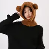 Gorro de Punto de Color Sólido Holgado para Mujer en Invierno, Moderno y a la Moda, Hace que la Cara Parezca Más Pequeña, Cálido y Protector de Orejas, Sombrero de Lana