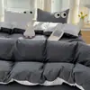 Ropa de Cama Ins Clase A Algodón Puro Juego de Cuatro Piezas Funda de Edredón Funda de Edredón de Algodón Puro Cama Sábanas de Cama Individual Dormitorio de Estudiante Juego de Tres Piezas