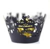 Novo Copo de Papel Preto Vazado HALLOWEEN Borda de Papel para Bolo Gato Preto HALLOWEEN Árvore Fábrica Atacado