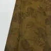 Tela Estampada Satén de Acetato Dorado con Hoja Dorada/Grabado Floral Dorado Vestido Cheongsam para Mujer Chaleco Satén con Sutil Patrón Floral Grabado