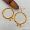 Pulsera Trendy Nacional Estilo Chino Nuevo Arena Dorada Estilo Antiguo Popular en Internet Dos-Shihuan Chapada Color K Oro Conservación Loto Loto Hebilla S Pulsera para Mujer