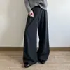 Calça Preta Simples de Alta Qualidade Masculina Corte Reto Calça de Trabalho Cleanfit Caimento Solto Perna Larga Casual Comprimento Total