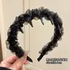 Faixa de Cabelo de Renda com Pérolas Enrolada para Mulheres com Dentes Antiderrapante Cartão de Cabelo de Pressão para Sair Faixa de Cabeça para o Topo Craniano para Lavar o Rosto