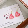 Estilo Japonês e Coreano Rosa Pêssego Coração Zigue-zague Balão de Ar Quente Arco-íris Gancho de Orelha Luxo Leve Alto Padrão Doces Meninas Brincos Ins para Mulheres