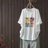 Camiseta de Verão Novo Estilo Solta Design Simples Estampa de Elefante, Top Versátil Redutor de Idade Solto e Simples Atacado